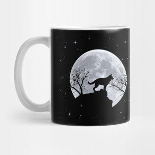 German Shepherd Dog Full Moon At Night - German Shepherd Mug